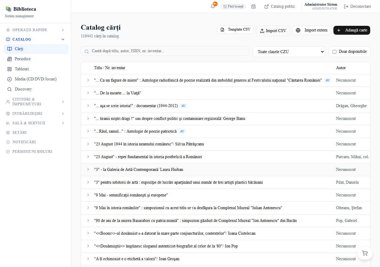 Catalog carti