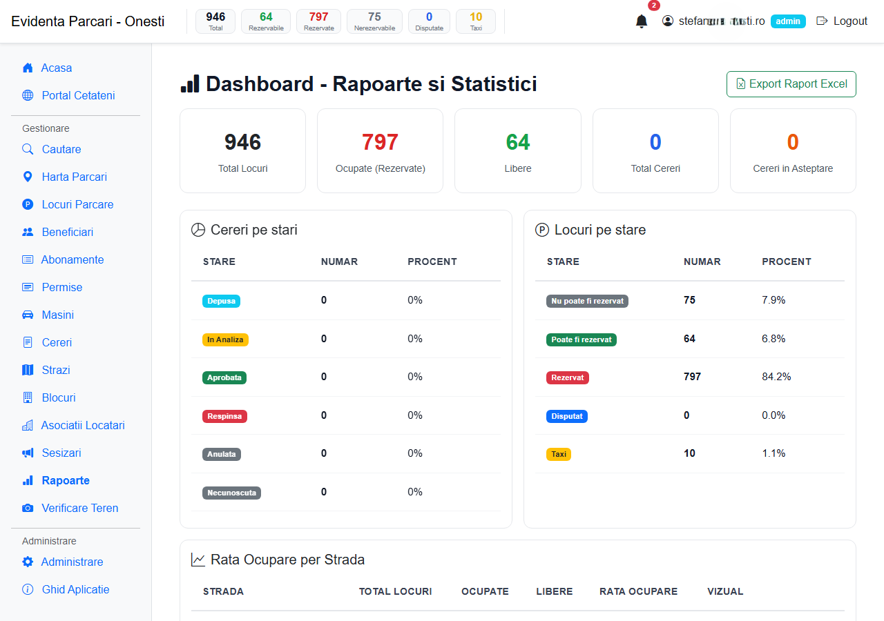 Rapoarte si statistici