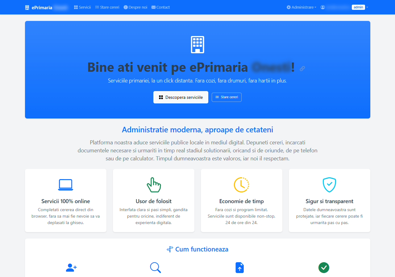 Pagina principală ePrimăria