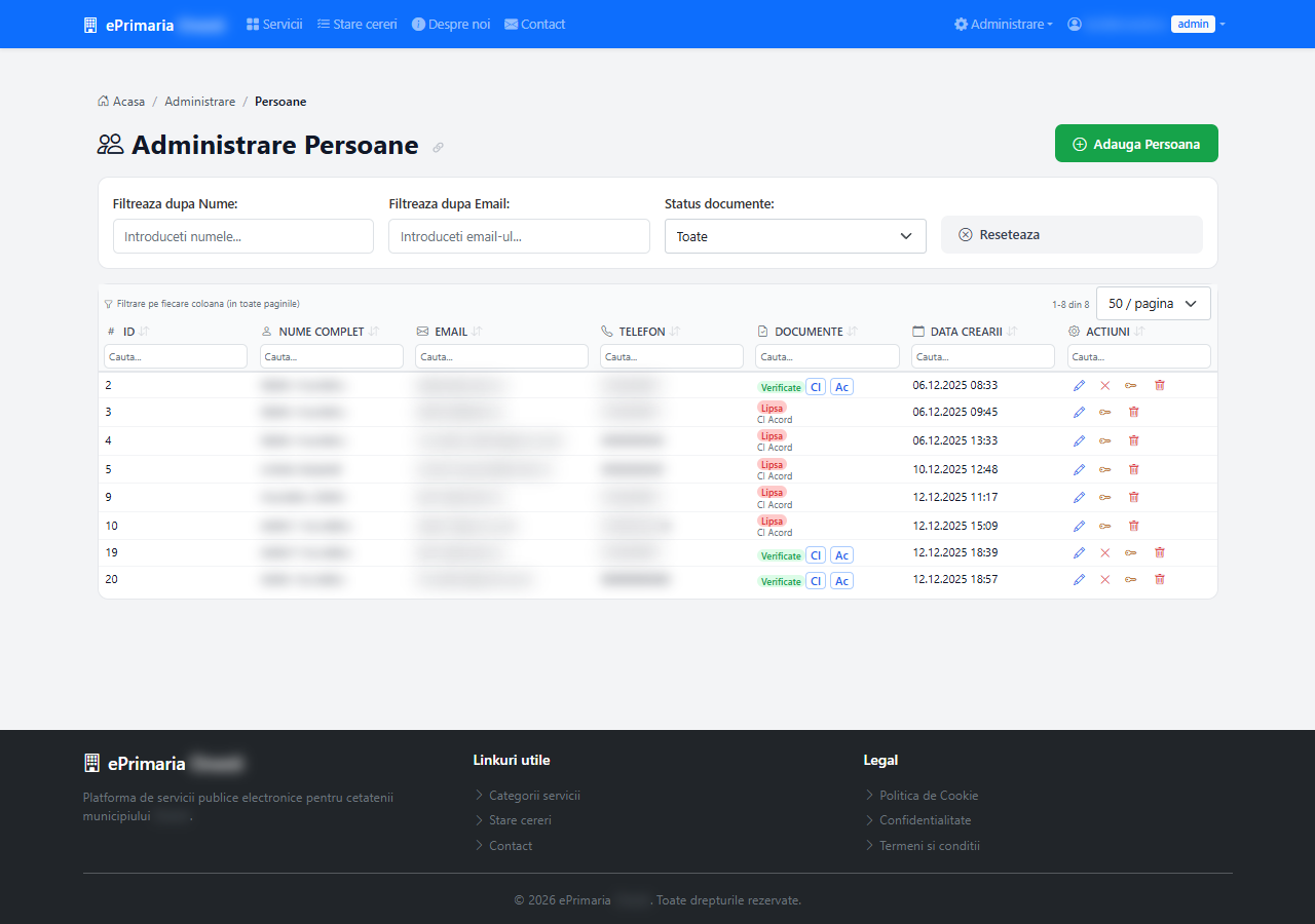 Administrare persoane