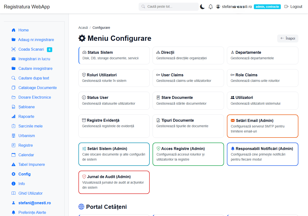 Meniu Configurare
