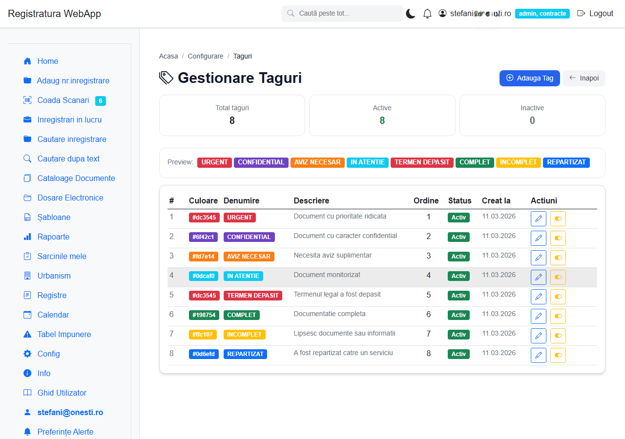 Gestionare Taguri